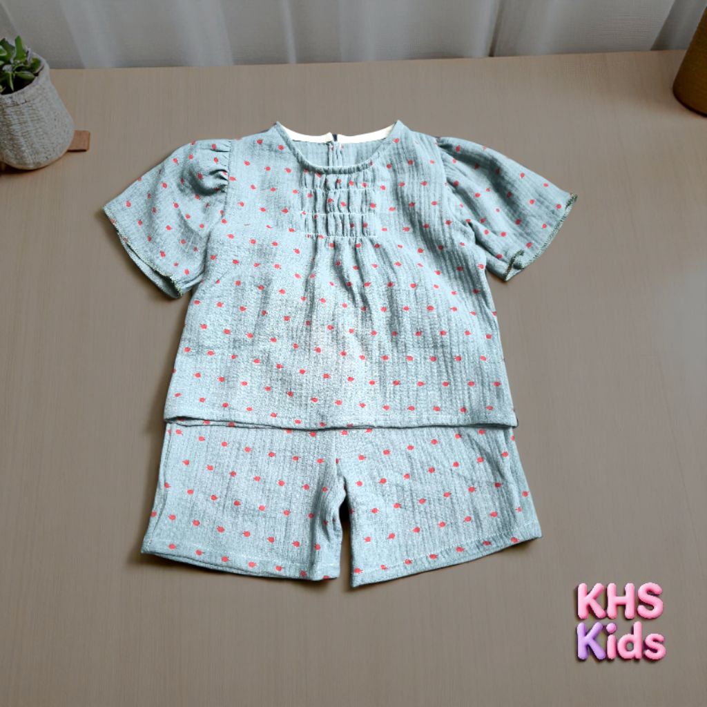 Bộ xô musslin 100% catton dáng Cánh Bé Gái Mùa Hè Dễ Thương.