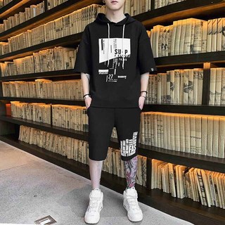 ⚡️Siêu Phẩm⚡️ Đồ bộ thể nam có nón, sét quần áo mặc nhà chất thun lưới mè kèm mũ thoáng mát phong cách hàn SU-P K1
