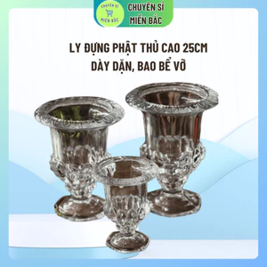 Ly đựng phật thủ cao 25cm, Cốc bày phật thủ thuỷ tinh dày dặn có 3 loại 15cm, 20cm 25cm0
