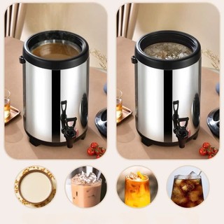 Bình Ủ Trà  Giữ Nhiệt Nóng Lạnh  3 Lớp Inox 304, Bình Ủ Trà Sữa  6L 8L 10L 12L Cam Homeware