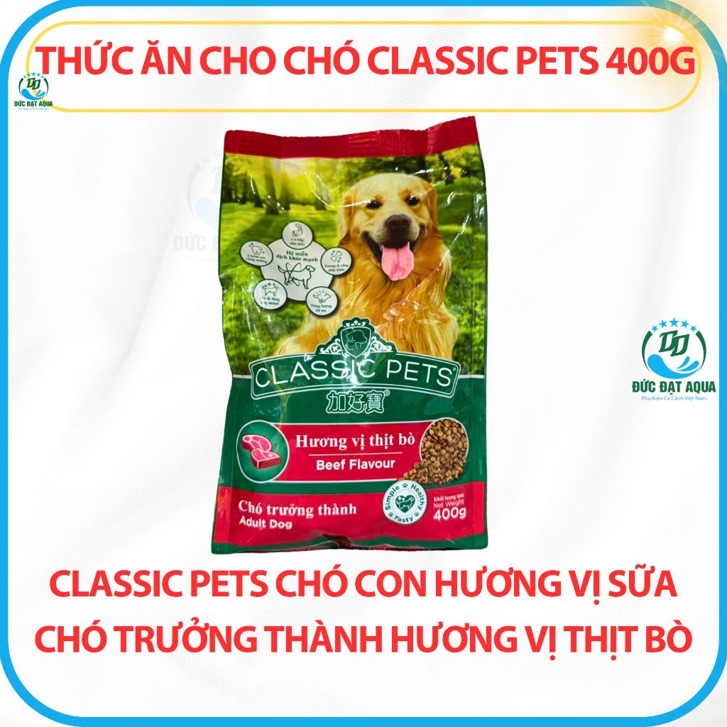 Thức ăn cho chó lớn vị bò và chó con vị sữa CLASSIC PETS gói 400g hàng nhập khẩu thái lan 9