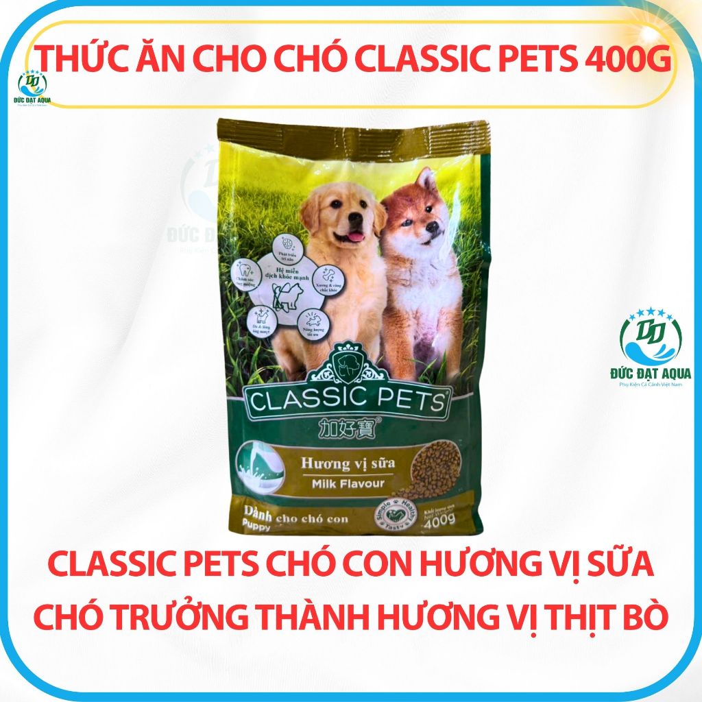 Thức ăn cho chó lớn vị bò và chó con vị sữa CLASSIC PETS gói 400g hàng nhập khẩu thái lan 8