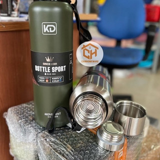 Bình Giữ Nhiệt KD 852 Bình Nước Cao Cấp 36h Nắp Tách Thành Cốc Toàn Bộ Bằng Inox 304 Cam Homeware