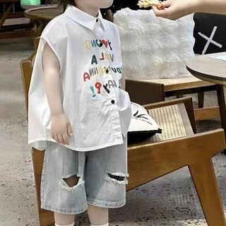SET JEAN PHONG CÁCH CHO BÉ TRAI -  Quần Jean Ngố Mềm Mix Aó Sơ Mi Hàn