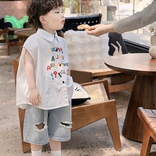 SET JEAN PHONG CÁCH CHO BÉ TRAI -  Quần Jean Ngố Mềm Mix Aó Sơ Mi Hàn
