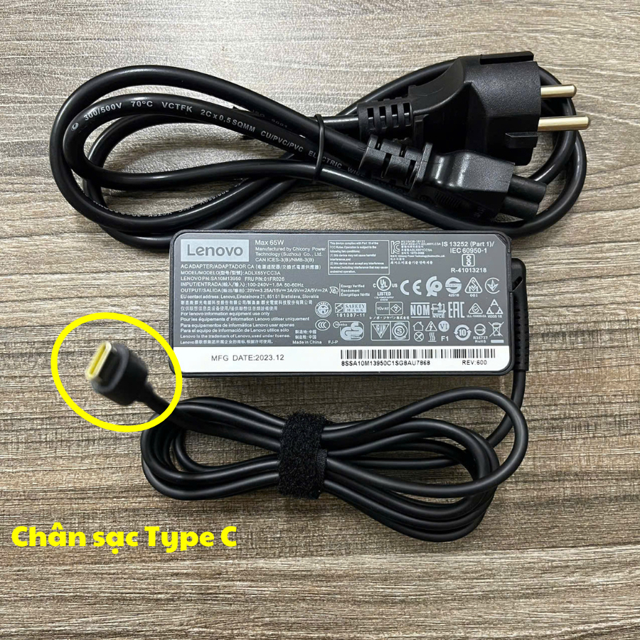 Sạc Laptop Lenovo 3.25A 65W, Sạc Máy Tính Lenovo Vuông Chân Kim/Type-C/USB, Cục Sạc Lenovo Thinkpad