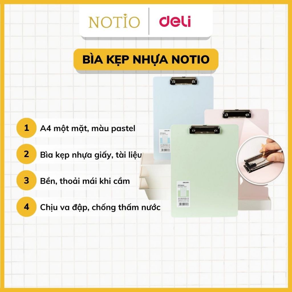 Product image Bìa kẹp nhựa Notio văn phòng phẩm 
