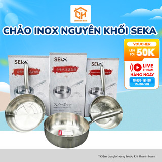 Chảo Tuyết Inox Nguyên Khối SEKA Dùng Cho Mọi Loại Bếp 3 Size Hàng Chính Hãng Cam Homeware