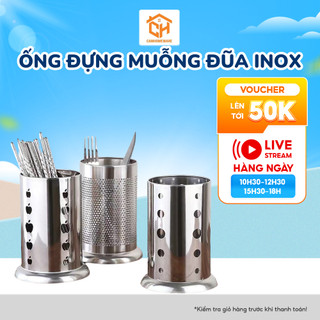 Ống Đựng Muỗng Đũa Inox, Ống Đũa Inox Tròn Cam Homeware