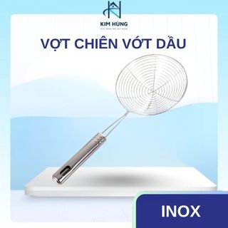 [Giá Xưởng] Vợt chiên inox vớt ráo dầu cán dài có móc treo tiện lợi - Vợt vòng cán inox vớt thức ăn lẩu chiên