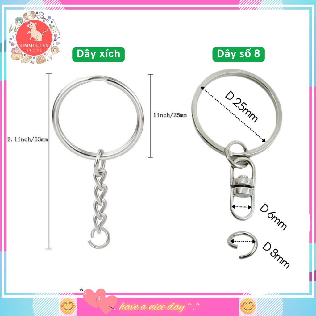 Set 50 Khoen Móc Khoá Chất Lượng Tốt Thú Bông
