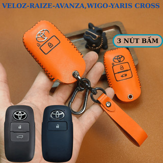 Bao Da Chìa Khoá Toyota Yaris Cross bản 1.5G 2023-2024,Bọc Chìa Khóa Yais cross,Bao Da Chìa Khóa toyota Veloz (Móc Đ)