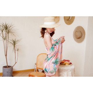 Bikini Đi Biển Ba Mảnh Kèm Khăn Choàng Họa Tiết Thời Trang