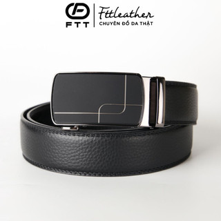 Thắt lưng nam da bò cao cấp Fttleather ,dây nịt da nam khóa khấc Full hộp đựng cao cấp Mã DF2204