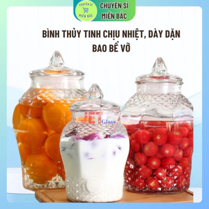 Bình ngâm rượu kim cương thủy tinh 10L có vòi