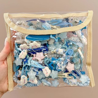 Set 50 kẹp tóc dễ thương màu hồng, màu xanh cho bé gái phong cách Hàn Quốc T215
