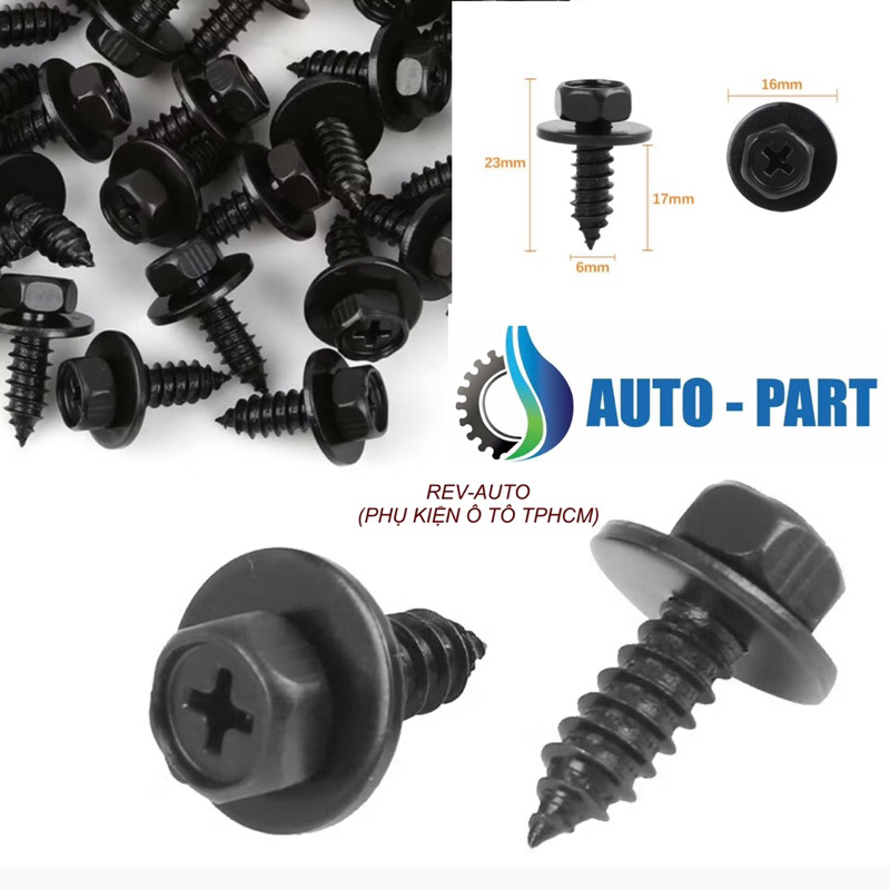 Ốc Vít bắt chắn bùn ô tô -1 con (thân 8mm, đầu tán 10mm) | Shopee Việt Nam