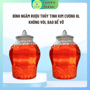 Bình Ngâm Rượu Kim Cương Thủy Tinh 6L Không Vòi