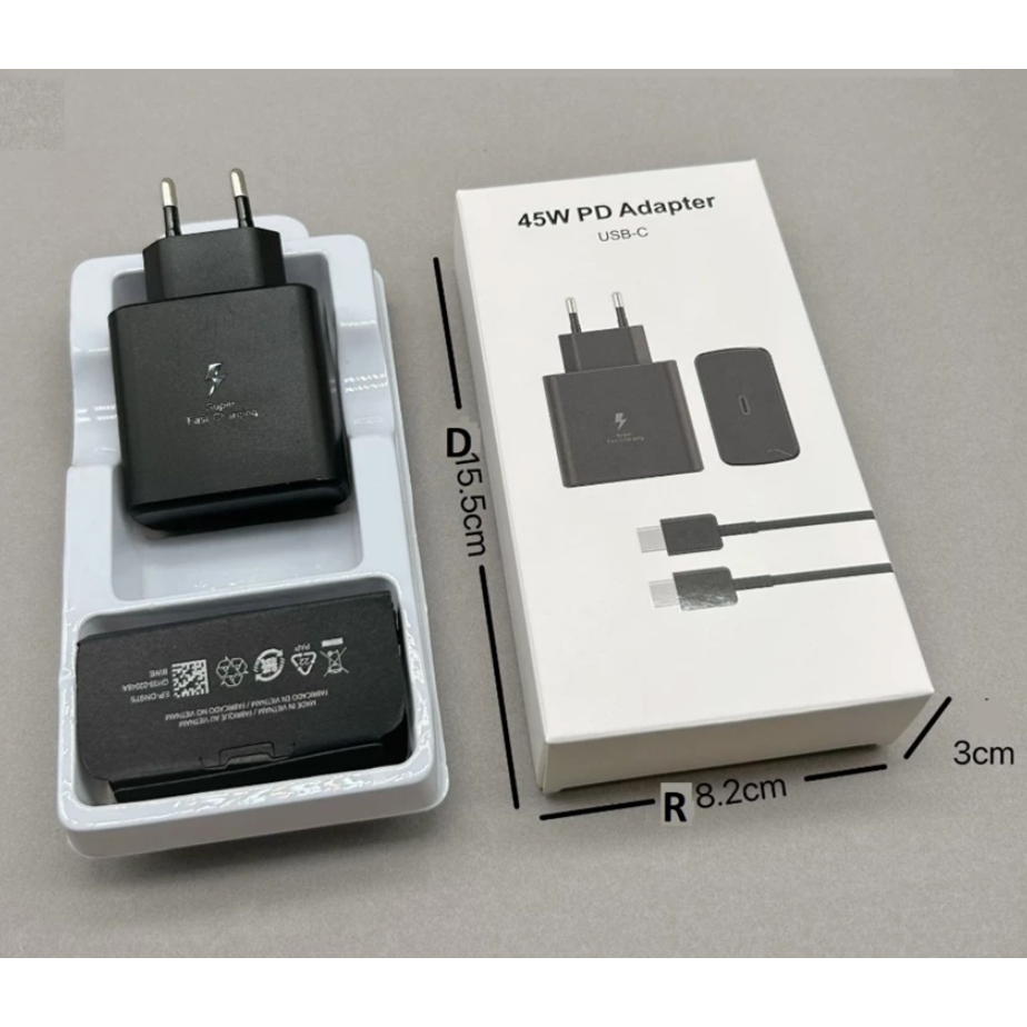 Sạc Nhanh Samsung PD 25W / 45W / 67W / 200W – Củ Cáp Type-C – Dùng Galaxy S20–S25, Note, Z Fold/Flip