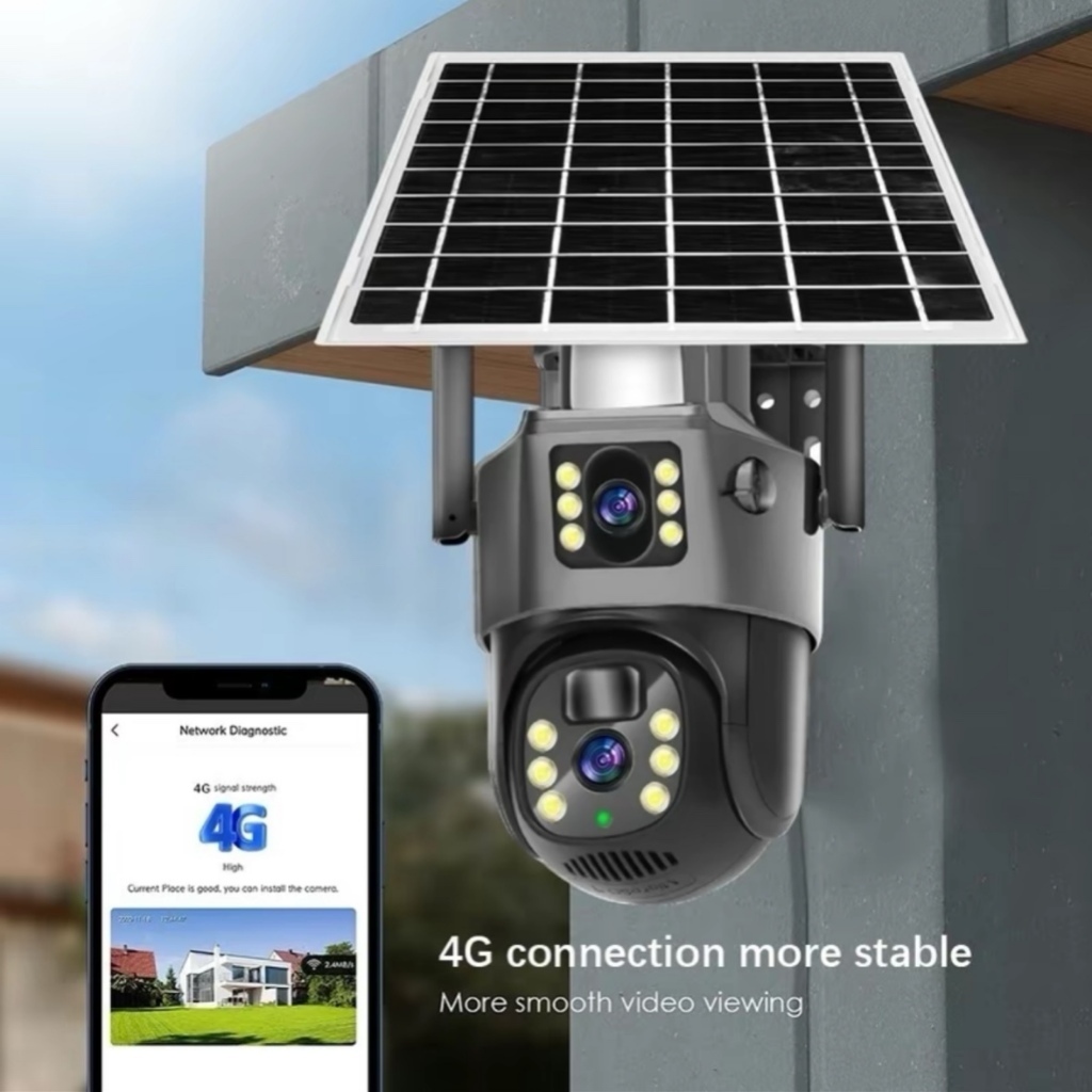 (Lỗi 1 đổi 1) Camera ESEE MODEL 2026 ngoài trời dùng sim 4G năng lượng mặt trời, 2 ống kính - Hàng chính hãng