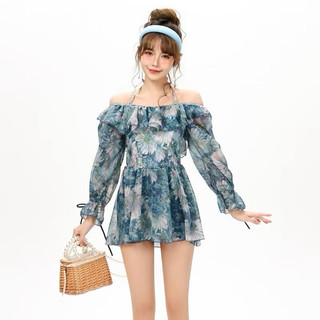 Set Váy Bơi Bikini Một Mảnh Dài Tay Thời Trang Che Bụng