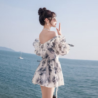 Set Váy Bơi Bikini Một Mảnh Dài Tay Thời Trang Che Bụng