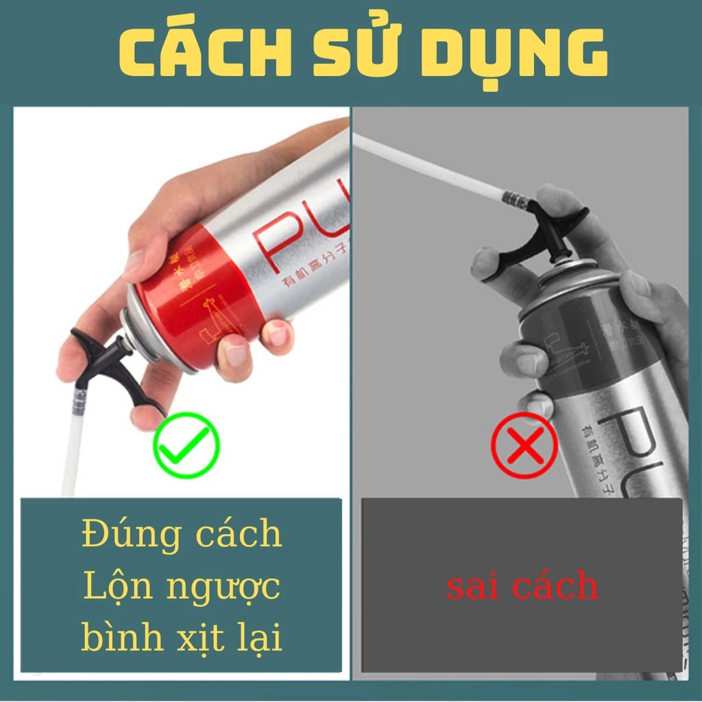Keo bọt nở Apollo Foam chính hãng, keo bọt Apolo foam siêu dính có vòi theo kèm
