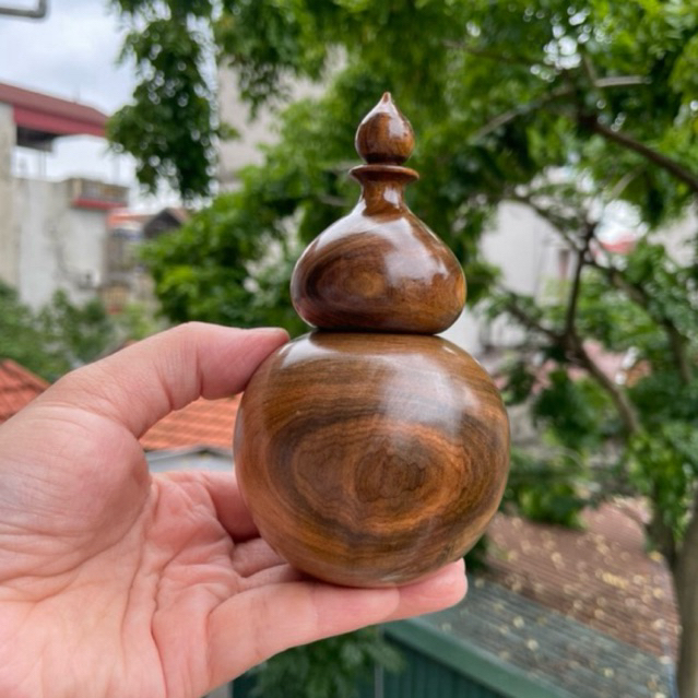 Lọ Tăm Hồ Lô Gỗ Bách.Xanh Mộc châu