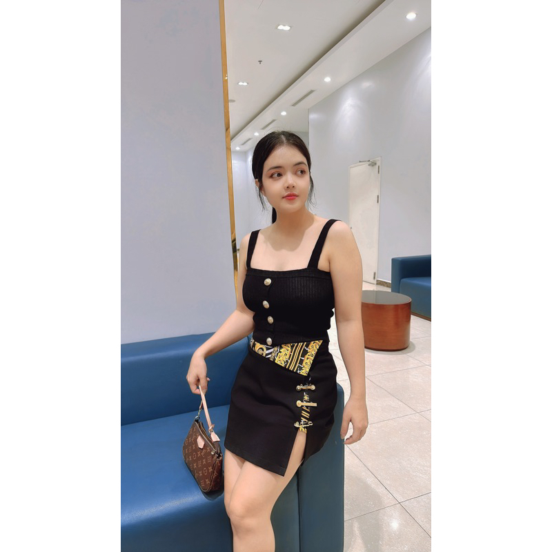 set áo nút và chân váy quần sale lẻ size
