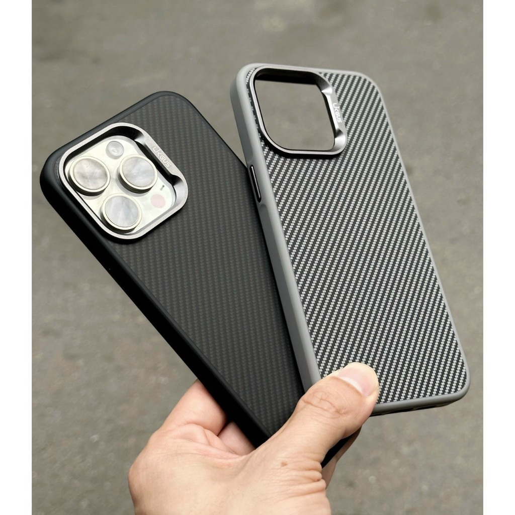 Ốp Likgus vân Carbon chống bám vân tay cho IPhone 12promax 13promax 14promax 15promax 16pro 16promax