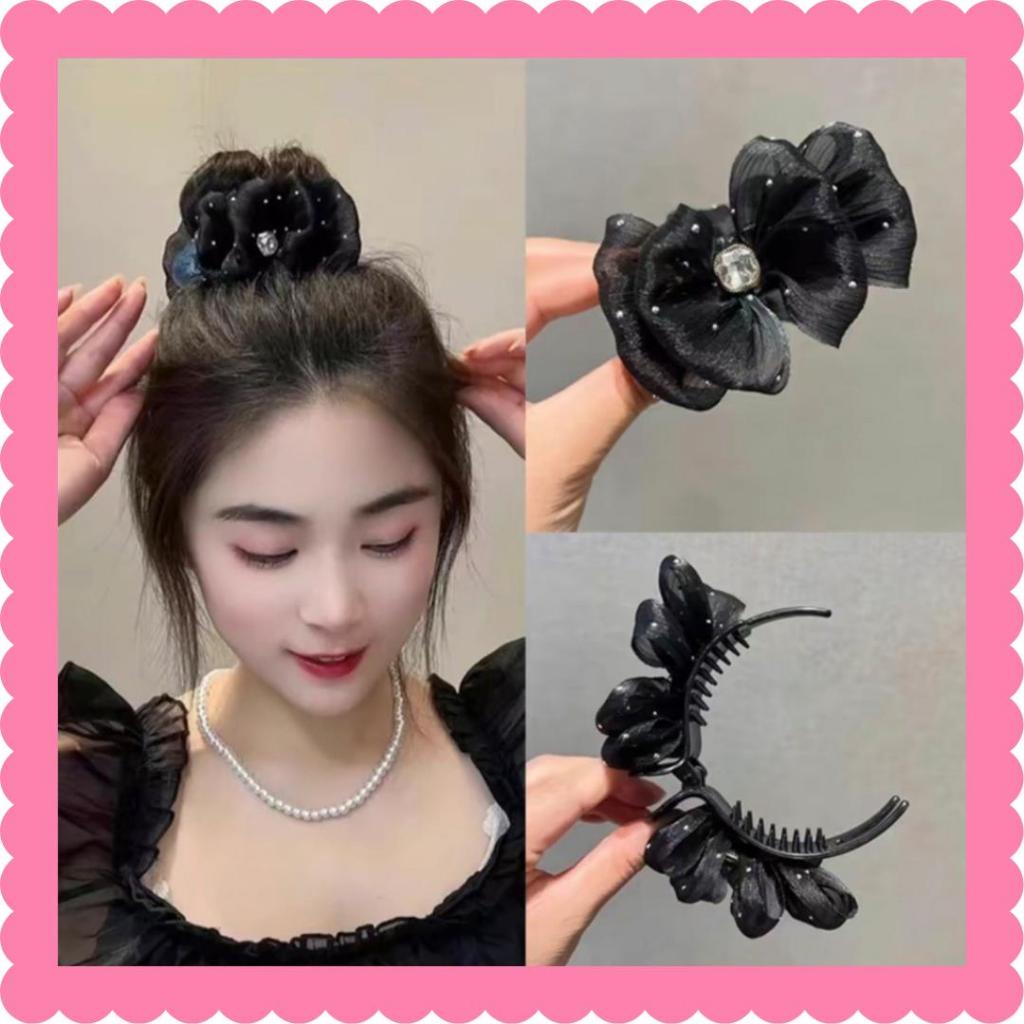 Kẹp tóc càng cua bong bóng đính đá, thiết kế thanh lịch dành cho nữ K82