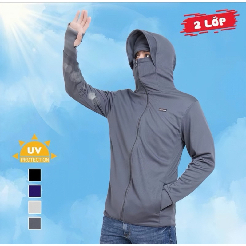 [ Hàng Loại 1 - Áo 2 Lớp ] Áo  Chống Nắng Nam Nữ 2 Lớp Có Che Trán Chất Thông Hơi Co Giãn Thoáng Mát, Chống Tia UV