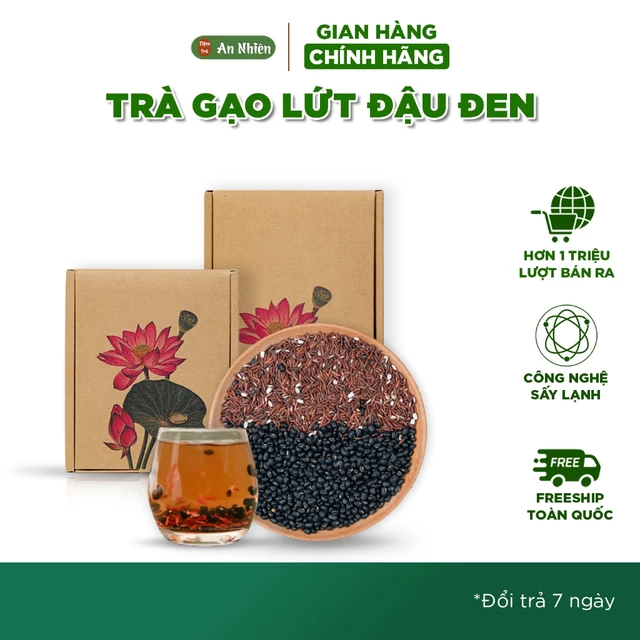 Trà gạo lứt đậu đen An Nhiên gạo lứt huyết rồng đậu đen xanh lòng thanh nhiệt lợi sữa tốt cho mẹ và bé