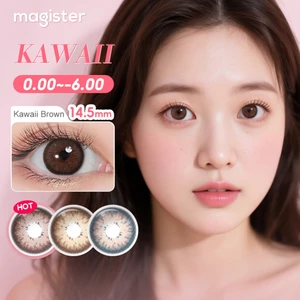 Magister 6 tháng 1 Cặp Kawaii Choco Kính Áp Tròng Màu Nâu Kawaii Brown Tự Nhiên Thời Trang 14.5MM