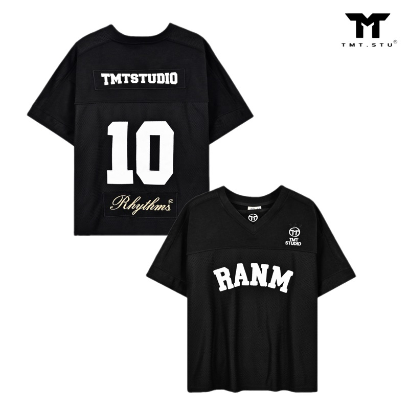 Áo Thun Boxy Nam Cổ V Thêu Chữ RANM Form Rộng Unisex Cotton Mesh Local Brand TMT.STU | TMTD16
