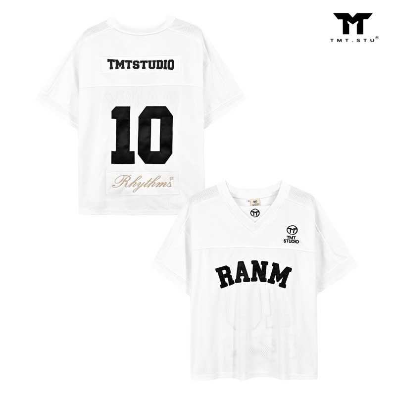 Áo Thun Boxy Nam Cổ V Thêu Chữ RANM Form Rộng Unisex Cotton Mesh Local Brand TMT.STU | TMTD16