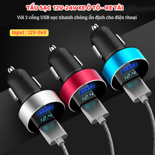Tẩu sạc usb cho xe ô tô, xe tải 12V-24V đa dụng. Tẩu sạc xe hơi ổn định - nhanh - an toàn