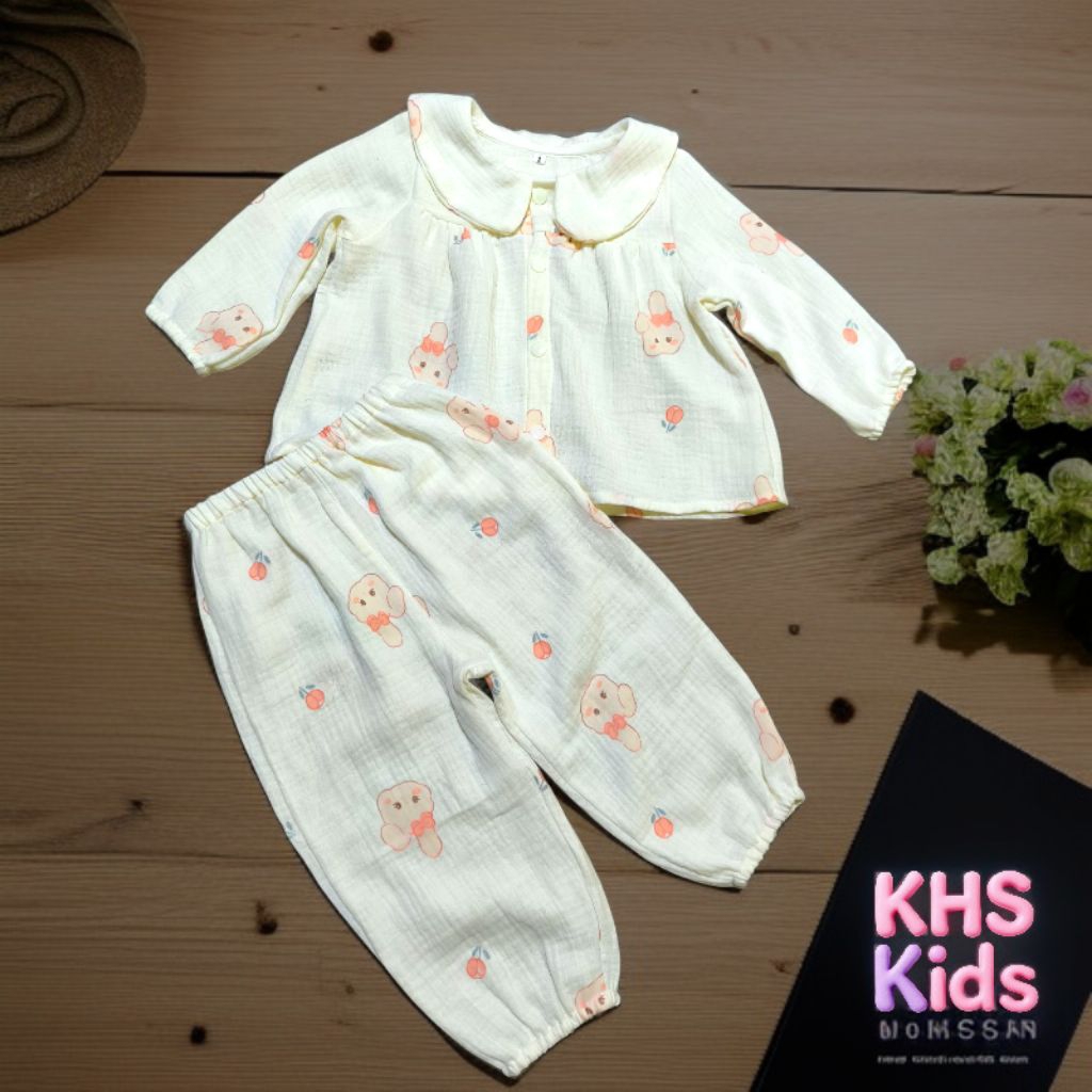 Bộ Quần Áo Đông Trẻ Em Dài Tay Xô Muslin – Thời Trang An Toàn Cho Làn Da Nhạy Cảm.