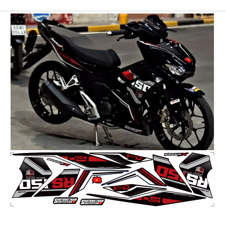 Tem rời WINNER X V3 mẫu rs150 cao cấp chất liệu in 3 lớp chống nước không phai màu