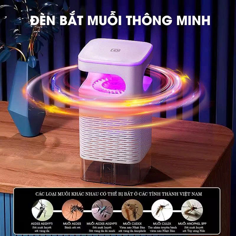 [Loại 1 +Tặng Cóc Sạc] Đèn Bắt Muỗi Thông Minh, Đèn Muỗi Tự Động diệt Côn Trùng Công Nghệ Diệt Khuẩn Kép