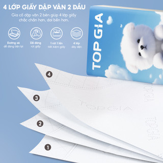 10 Gói khăn giấy bỏ túi mini GIAGIA, giấy 4 lớp khổ lớn an toàn cho mọi loại da, giấy TOPGIA đạt chuẩn an toàn
