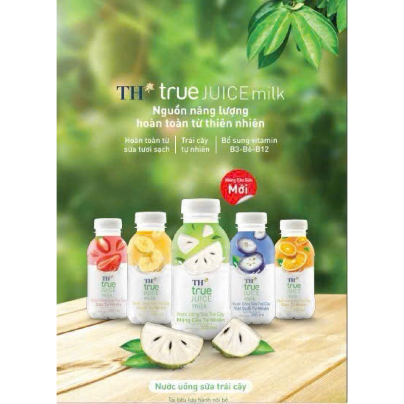 Thùng 24 Chai Nước Uống Sữa Trái Cây TH True Juice Milk 300ml (300ml x ...