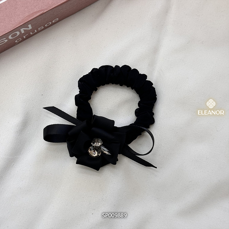 Dây buộc tóc nữ Eleanor Accessories hình hoa đính đá phụ kiện tóc dây cột tóc 9889