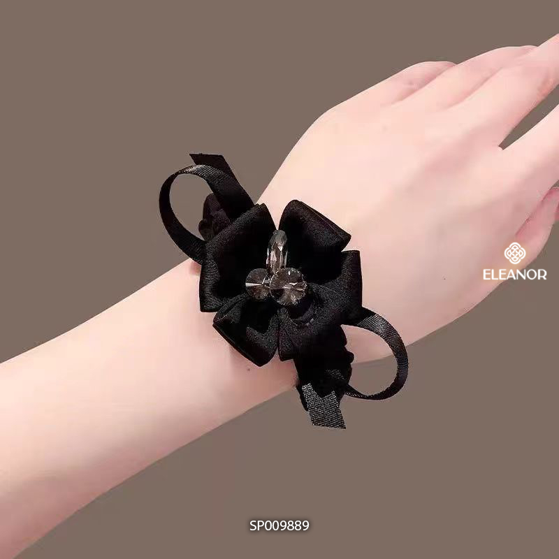 Dây buộc tóc nữ Eleanor Accessories hình hoa đính đá phụ kiện tóc dây cột tóc 9889