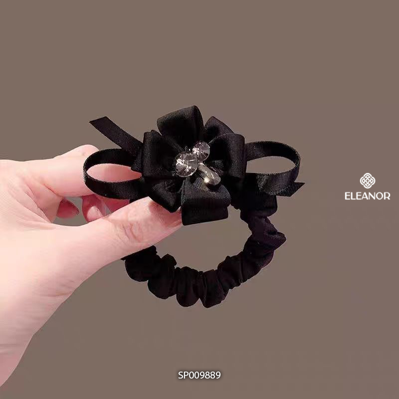 Dây buộc tóc nữ Eleanor Accessories hình hoa đính đá phụ kiện tóc dây cột tóc 9889