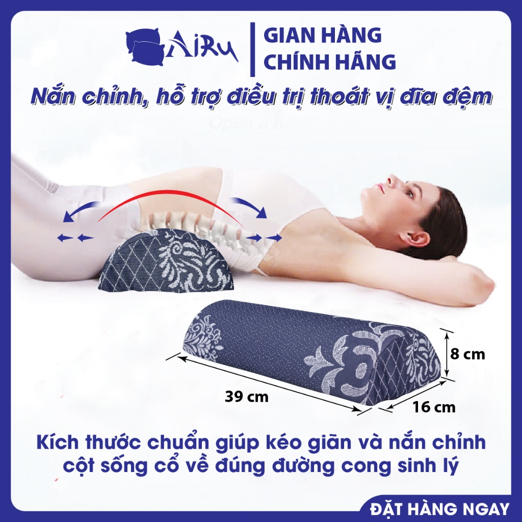 Gối kê lưng thoát vị đĩa đệm AIRU - Hàng chính hãng được bác sỹ khuyên dùng