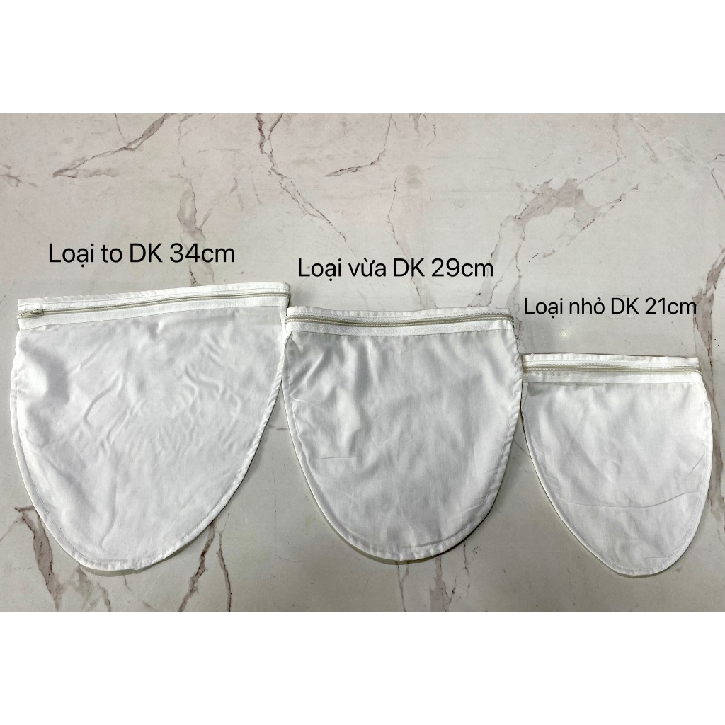 Túi Vải Vợt Lọc Trà Các Cỡ Nhỏ, Vừa, To – Dụng Cụ Lọc Trà/ Sữa Hạt Tiện Lợi, Tái Sử Dụng Nhiều Lần