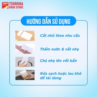Mút Xốp Melamine Thanh Dài 30cm Lau Chùi Tẩy Rửa Làm Sạch Mọi Vết Bẩn Cứng Đầu KURASHI RHYTHM