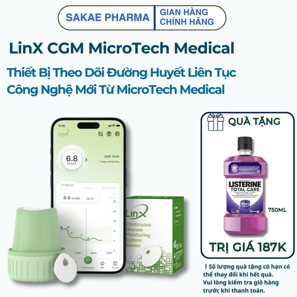 Bộ Cảm Biến Đo Đường Huyết Liên Tục Linx CGM MicroTech Medical | Shopee ...