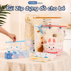 Túi Zip Đựng Đồ Đi Sinh cho mẹ TORO, Túi đựng quần áo, đồ dùng, tã bỉm du lịch cho bé dễ thương nhiều kích thước Combo20